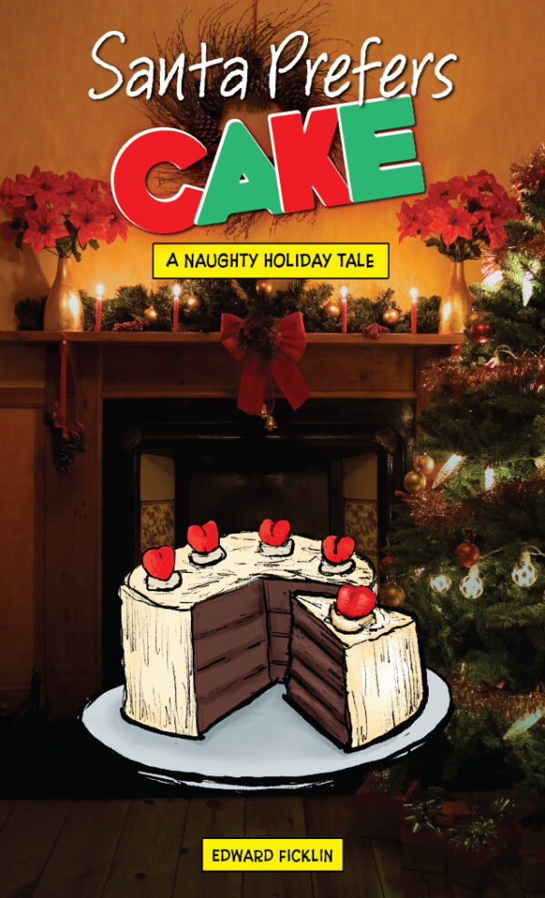 mini-comic cover image showing festive holiday background and a slice of cake in the foreground