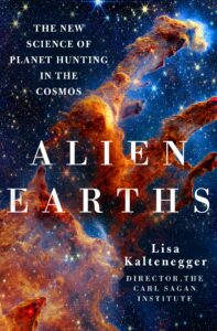 Alien Earths book cover showing a fantastic colorful nebula in deep space.